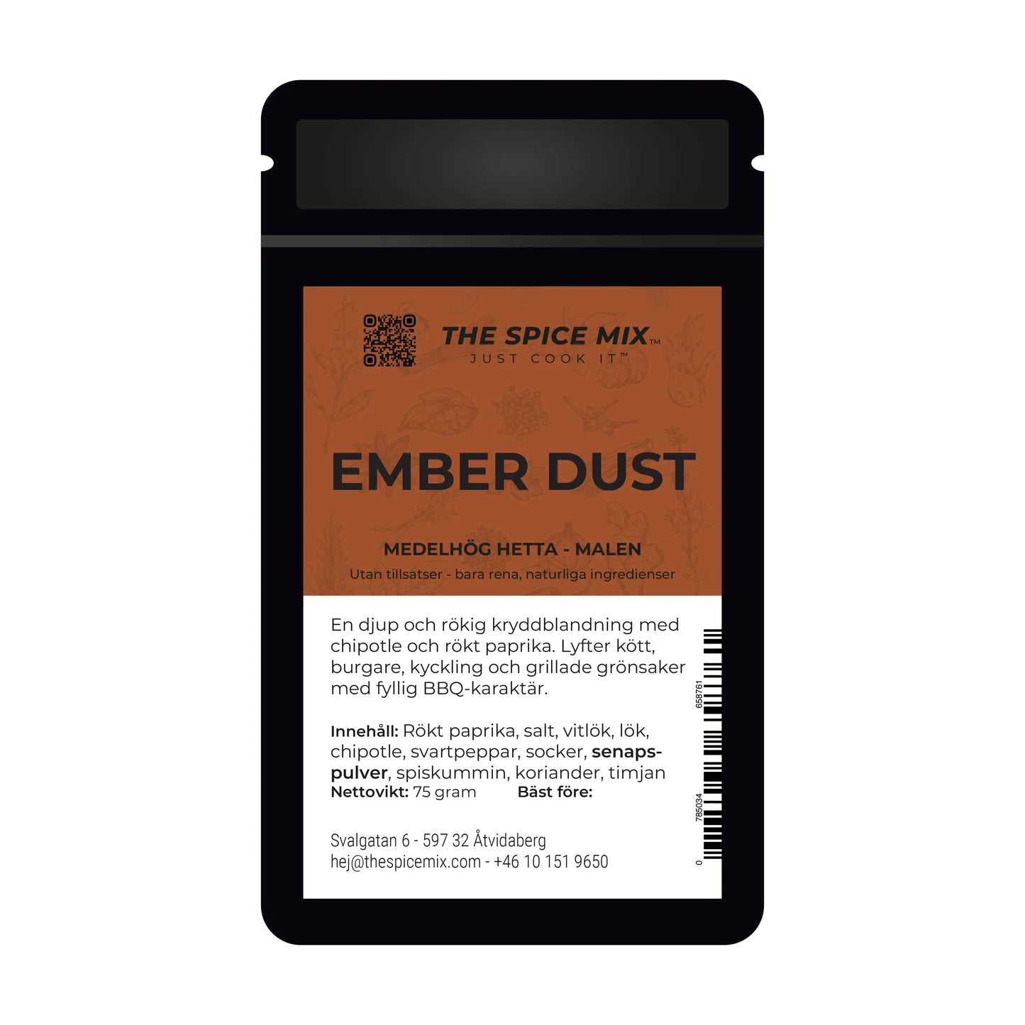 Ember Dust BBQ-rub från The Spice Mix – rökig grillkrydda med chipotle och rökt paprika
